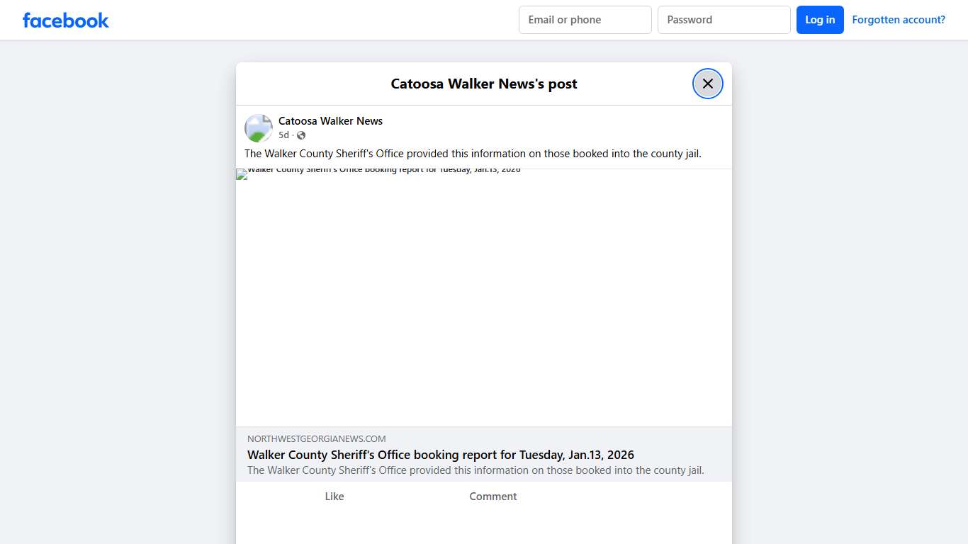 The Walker County Sheriff's Office... - Catoosa Walker News | Facebook